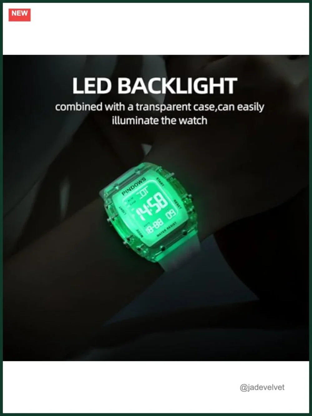 Digital Sport Watch for Women Waterproof Alarm Stopwatch Countdown 5ATM